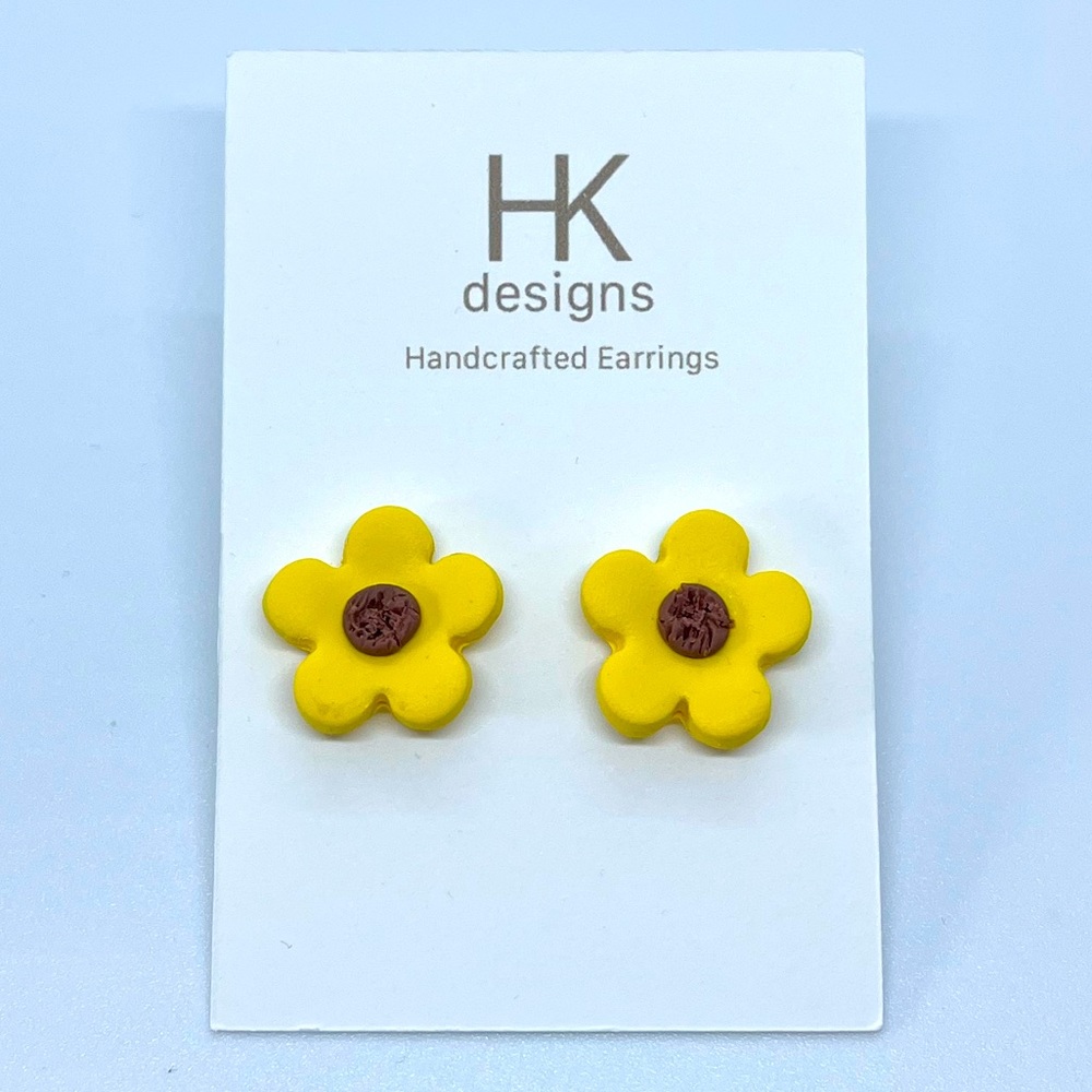🌼Handmade Yellow Flower Earrings